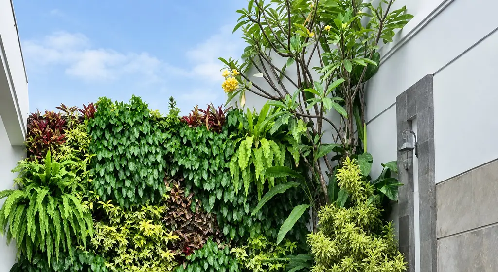 Taman & vertical garden area kolam